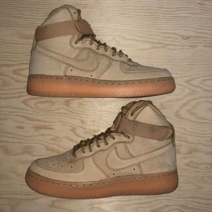 NIKE AIR FORCE 1 HIGH LV8 (GS) FLAX "WHEAT"